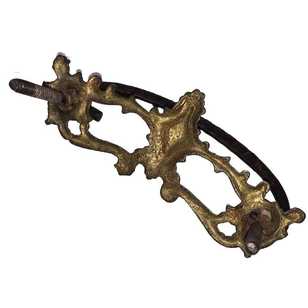 Vintage Ornate Brass Drawer Pull Bail Drop Hardware Furniture Restoration